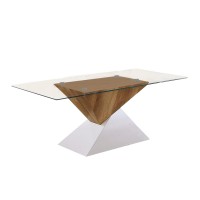 Benjara Two Tone Wooden End Table With Pedestal Base, White And Brown