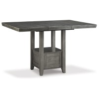 Signature Design By Ashley Hallanden Modern Farmhouse Counter Height Dining Room Extension Table, Dark Gray