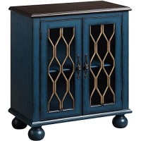 Acme Furniture Rectangular Console Table With 2 Doors, Antique Blue