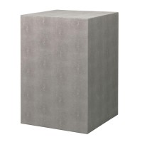 Benjara Side Table With Square Frame And Faux Shagreen Accent, Gray