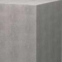 Benjara Side Table With Square Frame And Faux Shagreen Accent, Gray