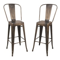Carolina Chair & Table Elettra 30 Barstool Set Of 2, Antique Copper