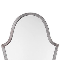 Benjara Mirror With Arched Design And Metal Frame, Silver