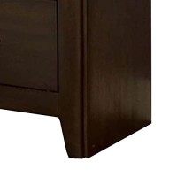 Benjara Nightstand With 2 Drawers And Metal Bar Pulls, Brown