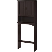 Yaheetech Over The Toilet Storage With 2 Doors & Adjustable Shelf, Free Standing Toilet Rack Wooden Space-Saving Collect Cabinet, Bathroom Furniture, L24.5Xw9Xh66 Inches, Espresso