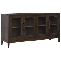 Signature Design By Ashley Burkhaus Traditional Dining Room Server With 2 Cabinets, Dark Brown