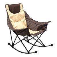Sunnyfeel Rocking Camping Chair, Luxury Padded Recliner, Oversized Folding Lawn Chair With Pocket, Heavy Duty For Outdoor/Picnic/Lounge/Patio, Portable Camp Rocker Chairs With Carry Bag