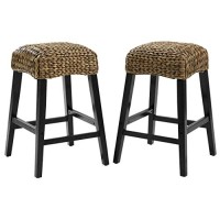 Crosley Furniture Edgewater Backless Counter Stool Set (Set Of 2), Seagrass