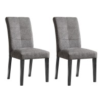 Moderion Solid Wood Dinning Chairs Set Of 2 With Upholstered, Fabric Kitchen Chairs,Side Accent Chairs, Holds 300 Lbs, Simple Home Stools, 39Ah,Easy Assembly For Meeting, Office Dark Grey Cy1118Dg