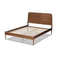 Baxton Studio Kassidy Classic And Traditional Walnut Brown Finished Wood Queen Size Platform Bed
