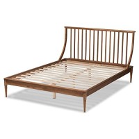 Baxton Studio Abel Classic And Traditional Transitional Walnut Brown Finished Wood Queen Size Platform Bed, 11499
