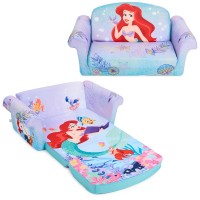 Marshmallow Furniture, Childrens 2-In-1 Flip Open Foam Compressed Sofa, Disneys The Little Mermaid