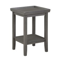 Convenience Concepts Ledgewood End Table With Shelf Wirebrush Dark Gray