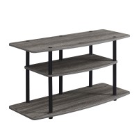 Convenience Concepts Design2Go 3-Tier Wide Tv Stand Weathered Grayblack