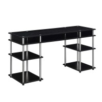 Convenience Concepts Designs2Go No Tools Deluxe Student Desk With Shelves 60 Black