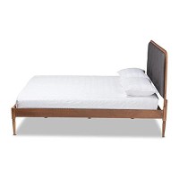 Baxton Studio Diantha Dark Grey And Brown Finished Wood King Size Platform Bed