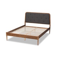 Baxton Studio Diantha Dark Grey And Brown Finished Wood King Size Platform Bed