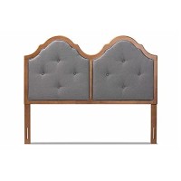 Baxton Studio Falk Vintage Dark Gray And Brown Finished Queen Size Headboard