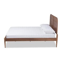 Baxton Studio Kassidy Walnut Brown Finished Wood King Size Platform Bed