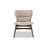 Baxton Studio Benito Beige And Walnut Brown Finished Wood Accent Chair