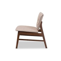 Baxton Studio Benito Beige And Walnut Brown Finished Wood Accent Chair