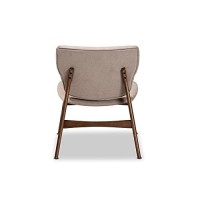 Baxton Studio Benito Beige And Walnut Brown Finished Wood Accent Chair