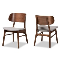 Baxton Studio Alston Grey And Brown Finished Wood Dining Chair (Set Of 2)