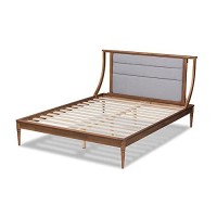 Baxton Studio Regis Light Grey And Brown Finished Wood King Size Platform Bed