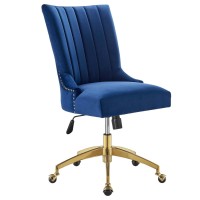 Modway Empower Channel Tufted Performance Velvet Office Chair In Gold Navy