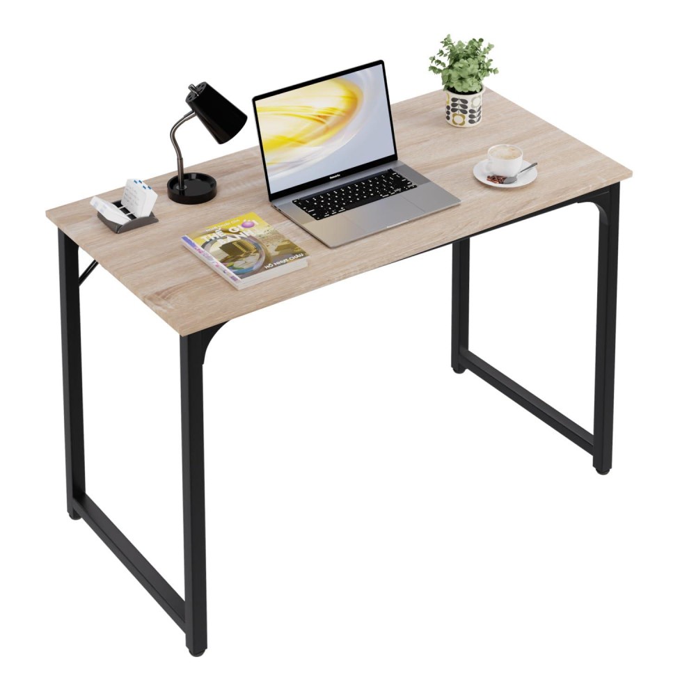 Paylesshere Computer Desk 39 Inch Length Study Writing Table, Adjustable Feet, Modern Furniture For Home Office, Nature
