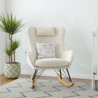 Baby Relax Cranbrook Rocker Accent Chair With Storage Pockets, White