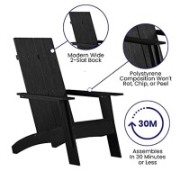 Sawyer Modern All-Weather Poly Resin Wood Adirondack Chair In Black