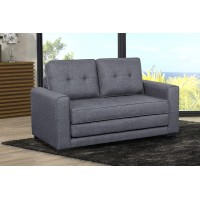 Us Pride Furniture Linen Square Arm Sofabed, Dark Grey