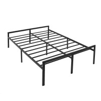 Mofesun Metal Bed Frame Calafornia King - Black Metal Platform Bed 14 Inch With Storage, Heavy Duty Easy Assembly No Box Spring Needed (Calafornia King)