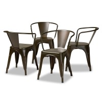 Baxton Studio Ryland Brown Finished Metal Dining Chair (Set Of 4)