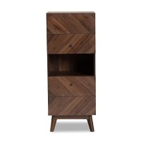 Baxton Studio Hartman Walnut Brown Finished Wood Storage Cabinet