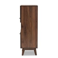 Baxton Studio Hartman Walnut Brown Finished Wood Storage Cabinet