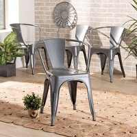 Baxton Studio Ryland Grey Finished Metal Dining Chair (Set Of 4)