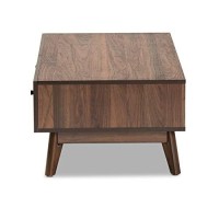 Baxton Studio Hartman Mid-Century Modern Walnut Brown Finished Wood Coffee Table