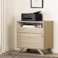 South Shore Helsy 2-Drawer File Cabinet, Lateral, Soft Elm And White
