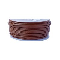 Cords Essentials Round Genuine Leather String Cord, Rope For Jewelry Making, Necklaces, Bracelets, Kumihimo Braiding, Wraps, Crafts And Hobby Projects (Light Brown, 15 Mm)