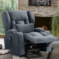 Vuyuyu Big Lift Chairs Recliners For Elderly With Massage And Heating, Overstuffed Power Lift Recliner Chair, Soft Velvet Lazy Sofa Chairs For Living Room, 2 Remote Controlusb Portcup Holders