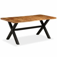 Tidyard Wooden Dining Table With Acacia Mango Wood Tabletop Steel Legs Breakfast Table For Dining Room Kitchen Living Room Cafe Home Furniture 70.9 X 35.4 X 29.9 Inches (L X W X H)