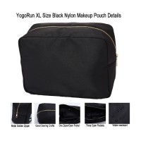 Yogorun Updated Super Extral Large Makeup Pouch Travel Cosmetic Pouch Makeup Bag Cosmetic Bag For Women/Men (Black,Xl)