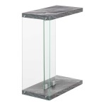 Convenience Concepts Soho C End Table Gray Faux Marbleglass