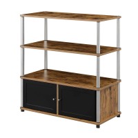 Convenience Concepts Designs2Go Highboy Tv Stand With Storage Cabinets And Shelves Barnwood