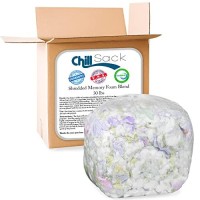 Chill Sack Shredded Memory Foam Refill: Filling Foam Refill For Bean Bags, Dog Beds And Pillows, 30Lbs, Multi-Color
