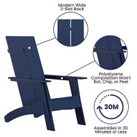 Sawyer Modern All-Weather Poly Resin Wood Adirondack Chair In Navy
