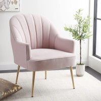Safavieh Home Collection Areli Light Pink Velvetgold Accent Chair Ach4004B