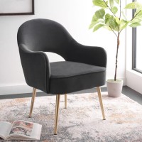 Safavieh Home Collection Dublyn Black Velvetgold Accent Chair Ach4001E